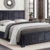An image for Birlea Hannover Black Crushed Velvet Fabric Bed
