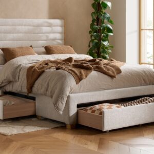 An image for Arabella Grey Velvet Storage Bed